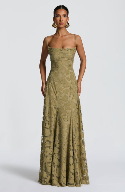 Fiorita | Maxi Abito da Donna Elegante con Motivo Floreale per Cerimonia 2