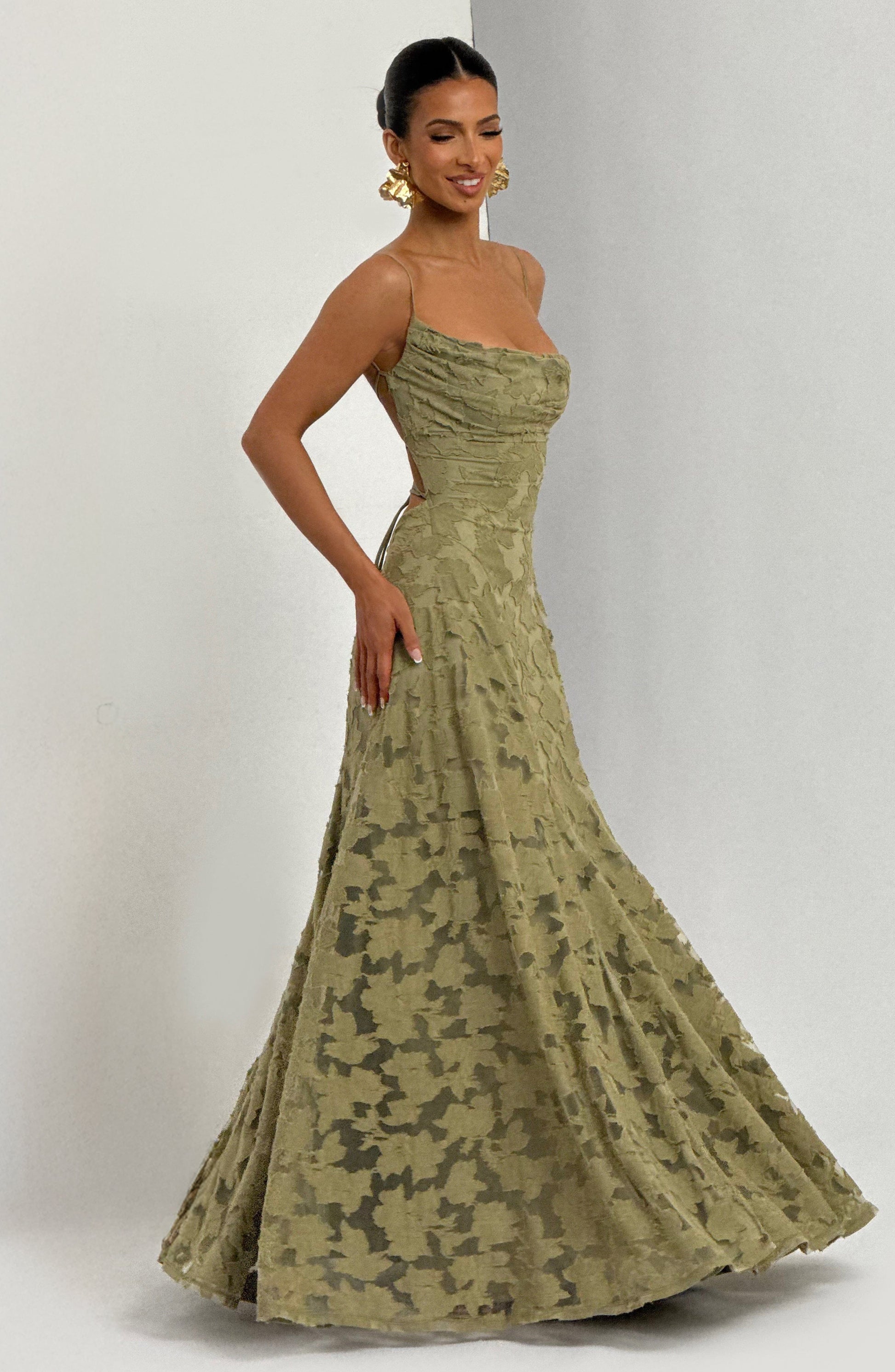 Fiorita | Maxi Abito da Donna Elegante con Motivo Floreale per Cerimonia 3