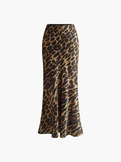 Gonna lunga aderente con stampa leopardata 4