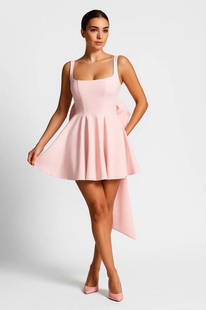 Grazia | Abito da Donna Elegante con Gonna Svasata e Fiocco per Cerimonie 5