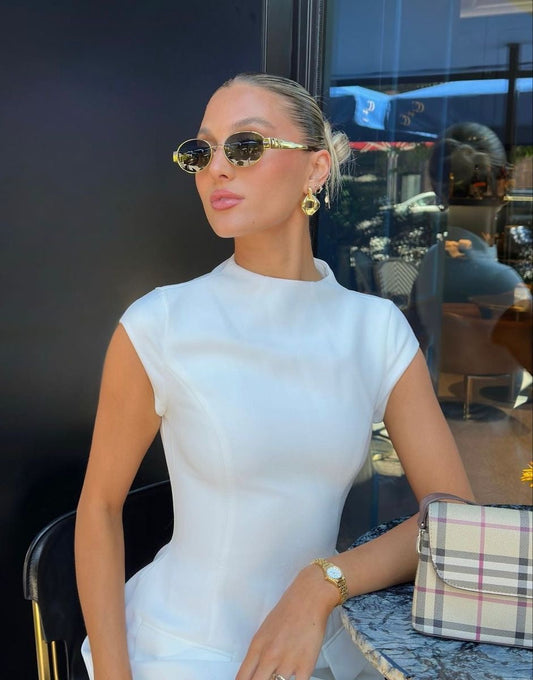 Ilaria | Occhiali da Sole Donna Oro Retrò con Lenti UV400 0