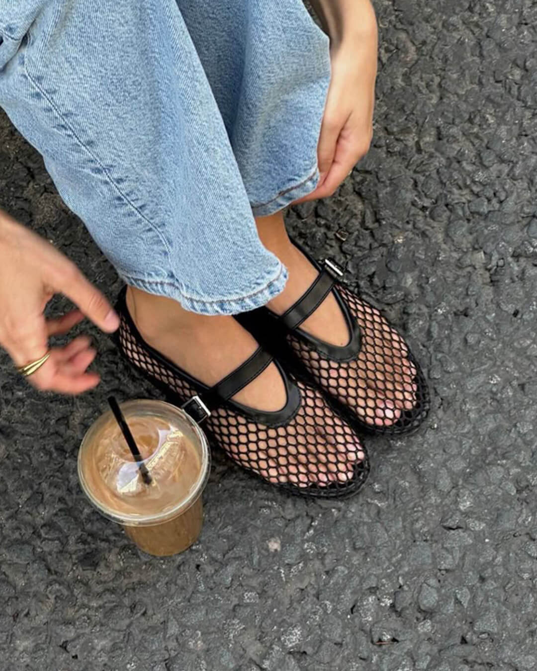Juliette | Ballerine Eleganti da Donna in Mesh e Pelle Morbida 0