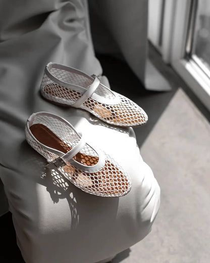 Juliette | Ballerine Eleganti da Donna in Mesh e Pelle Morbida 3