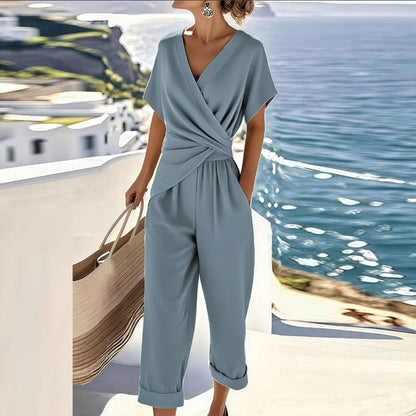 Kallista | Set Elegante a Due Pezzi con Top Avvolgente e Pantaloni Sartoriali 1