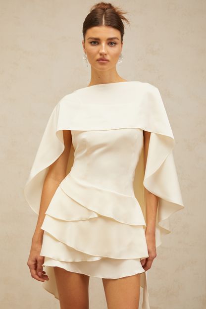 Lina | Abito Estivo Elegante Donna in Bianco con Dettagli Volant 0