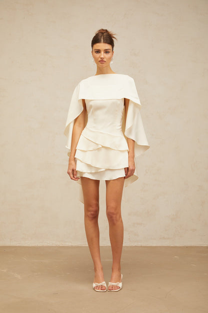 Lina | Abito Estivo Elegante Donna in Bianco con Dettagli Volant 3