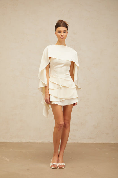 Lina | Abito Estivo Elegante Donna in Bianco con Dettagli Volant 4