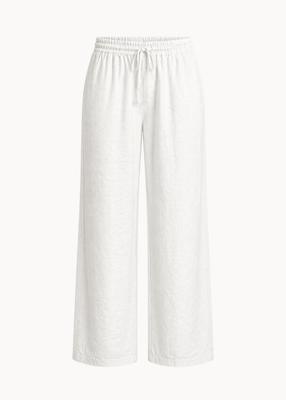 Lino Elegante | Pantaloni Estivi Donna Leggeri in Lino Bianco 1