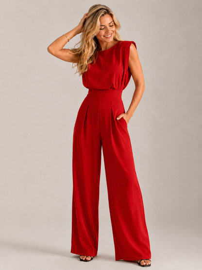 Luminosa | Tuta Elegante Donna Alta Vita Senza Maniche con Tasca 3