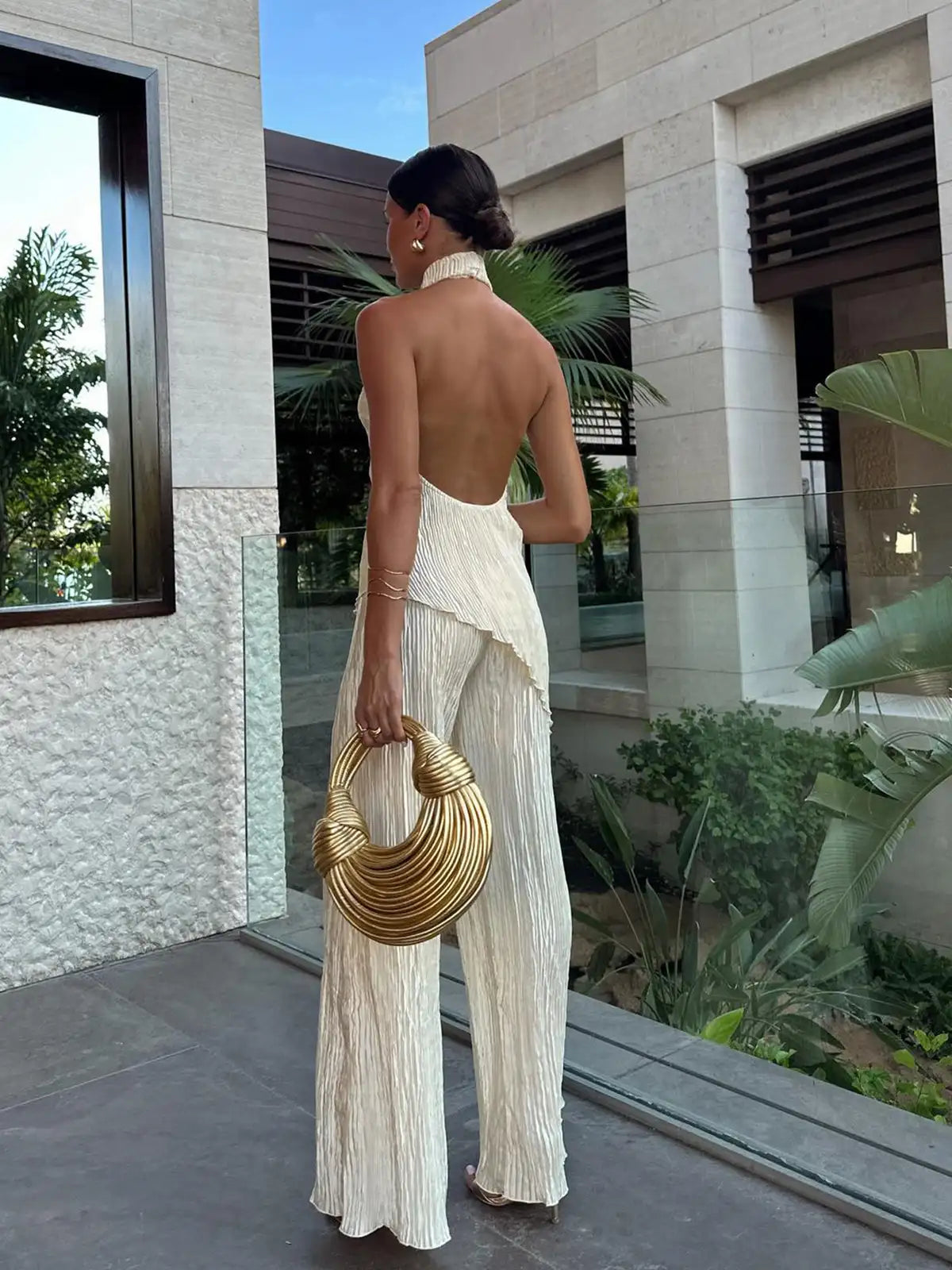 Luna Golden Serenity | Abiti Cerimonia Donna Plissettati Eleganti 3