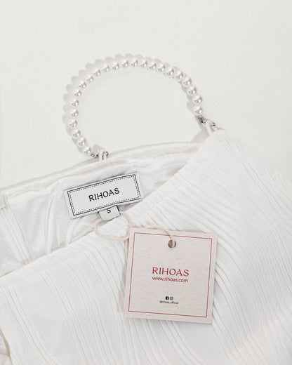 Luna | Abito Midi Elegante con Spalline di Perle 7