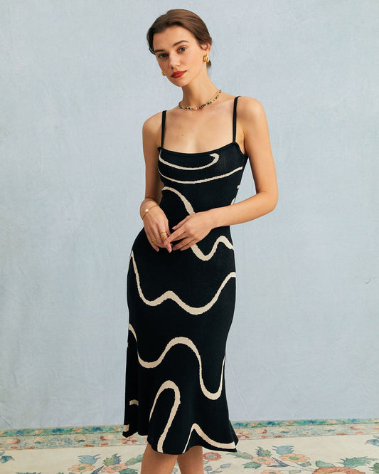 Luna | Abito Midi Elegante in Maglia con Orlo a Sirena 0