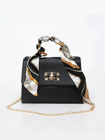 Luna | Borsa Elegante in Pelle Marrone con Sciarpa Decorativa 0