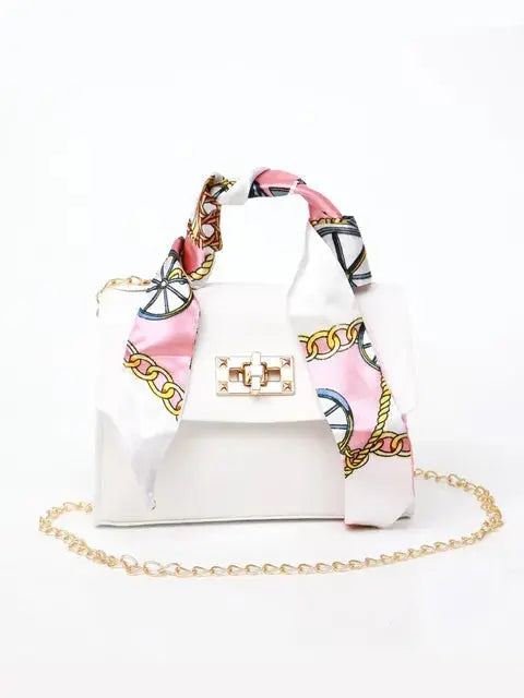Luna | Borsa Elegante in Pelle Marrone con Sciarpa Decorativa 2