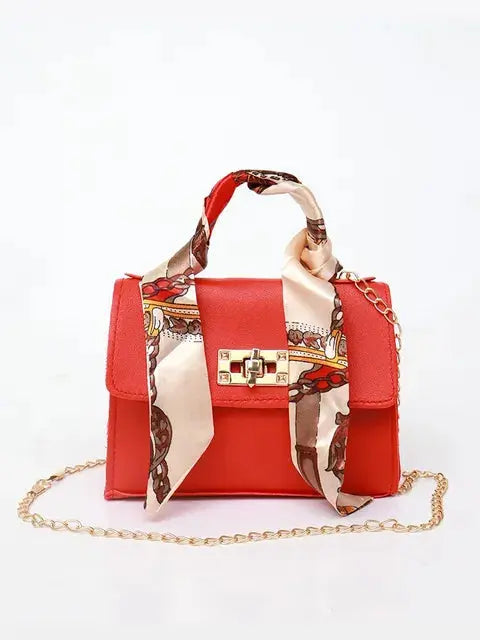 Luna | Borsa Elegante in Pelle Marrone con Sciarpa Decorativa 3