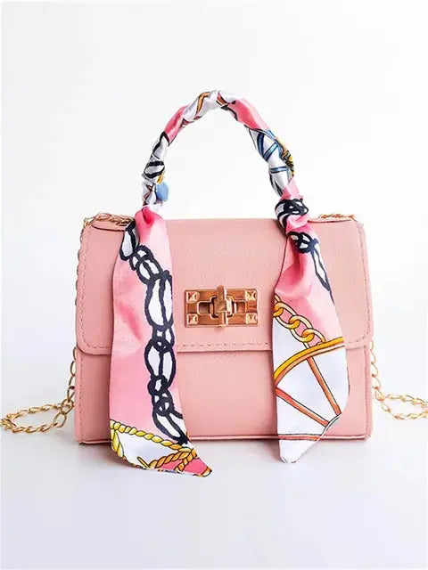 Luna | Borsa Elegante in Pelle Marrone con Sciarpa Decorativa 5
