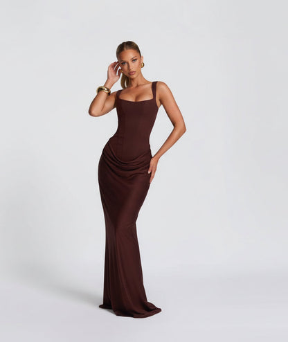 Lunaria | Abito da Donna Maxi con Top a Corsetto e Gonna Drappeggiata 4
