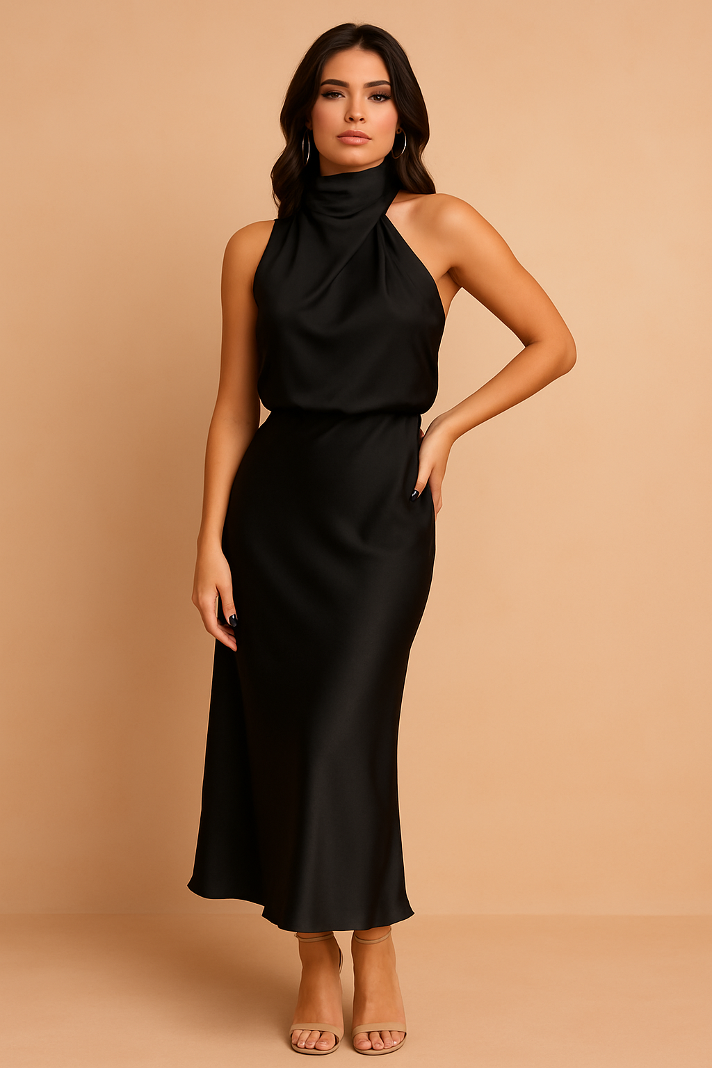 Madelyn | Elegante abito midi drappeggiato da donna 3