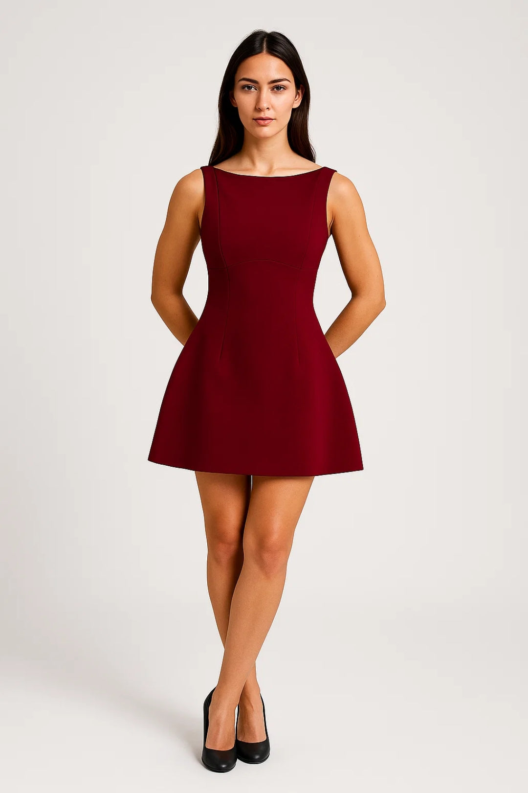 Mini abito da donna - Taglio a trapezio senza maniche | Chic 4