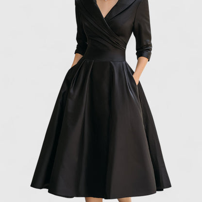 Mira Abito Midi Elegante | Corpetto Incrociato e Scollo a V per Donna 6