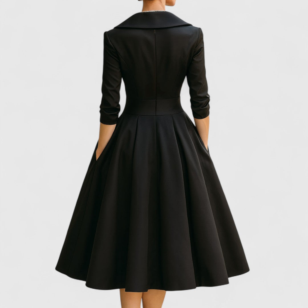 Mira Abito Midi Elegante | Corpetto Incrociato e Scollo a V per Donna 7