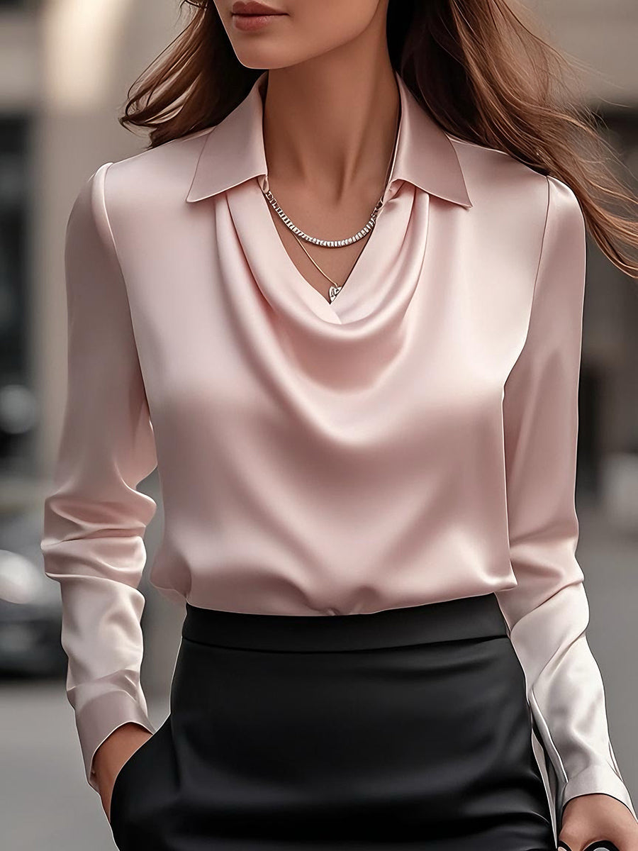 Mira Camicetta Elegante in Raso Bianco | Camicette Eleganti Donna 11