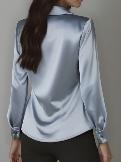 Mira Camicetta Elegante in Raso Bianco | Camicette Eleganti Donna 6