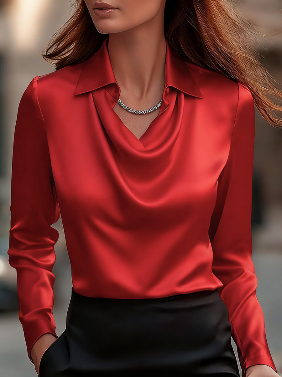 Mira Camicetta Elegante in Raso Bianco | Camicette Eleganti Donna 7