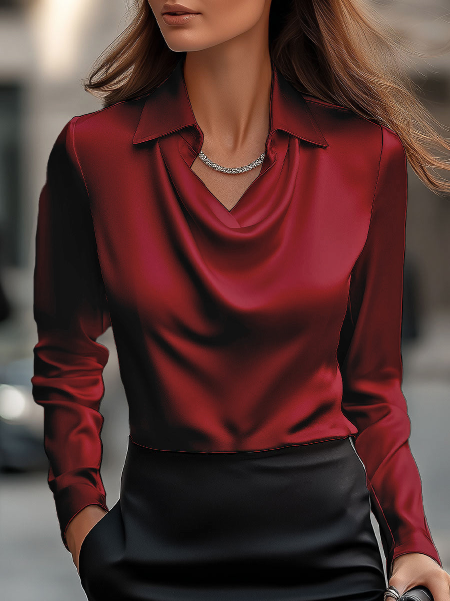 Mira Camicetta Elegante in Raso Bianco | Camicette Eleganti Donna 8