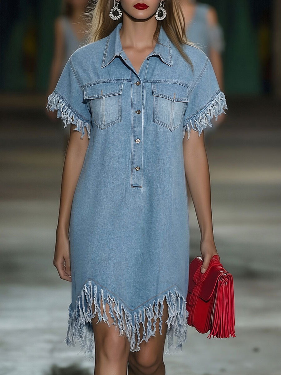 Mira Mini Abito Denim | Abbigliamento Donna Casual con Nappa 0