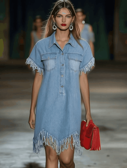Mira Mini Abito Denim | Abbigliamento Donna Casual con Nappa 1