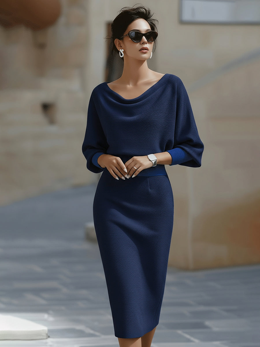Mira | Abito Midi Elegante Cerimonia Donna Drappeggiato Bianco 5