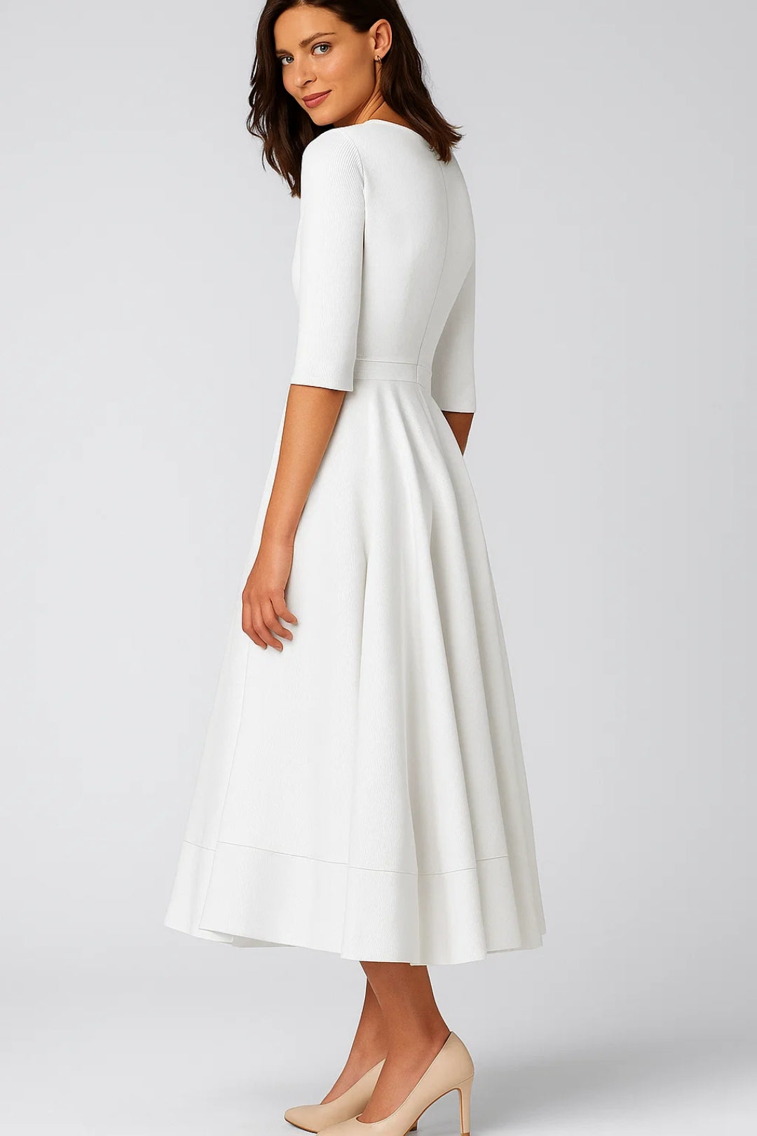 Mira | Abito da Donna Elegante Midi con Scollo a V per Cerimonia 1