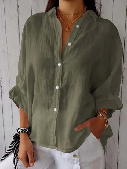 Mira | Camicia Aiosa Bianca Donna Elegante con Maniche Lunghe 1