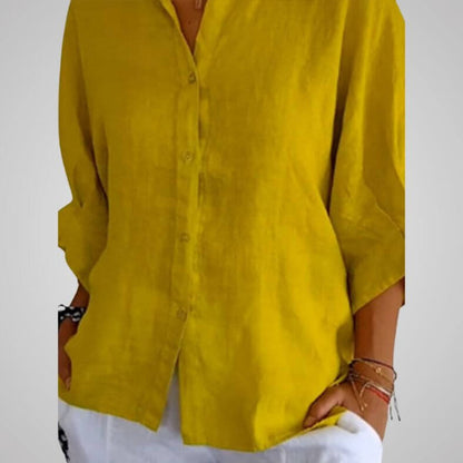 Mira | Camicia Aiosa Bianca Donna Elegante con Maniche Lunghe 5