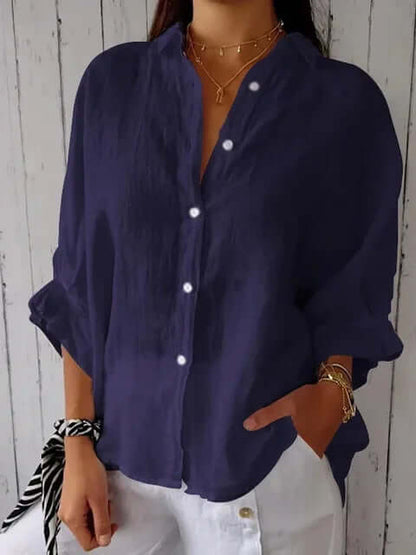 Mira | Camicia Aiosa Bianca Donna Elegante con Maniche Lunghe 6