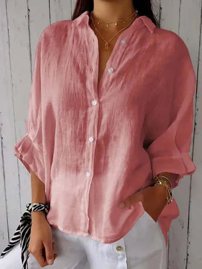 Mira | Camicia Aiosa Bianca Donna Elegante con Maniche Lunghe 7