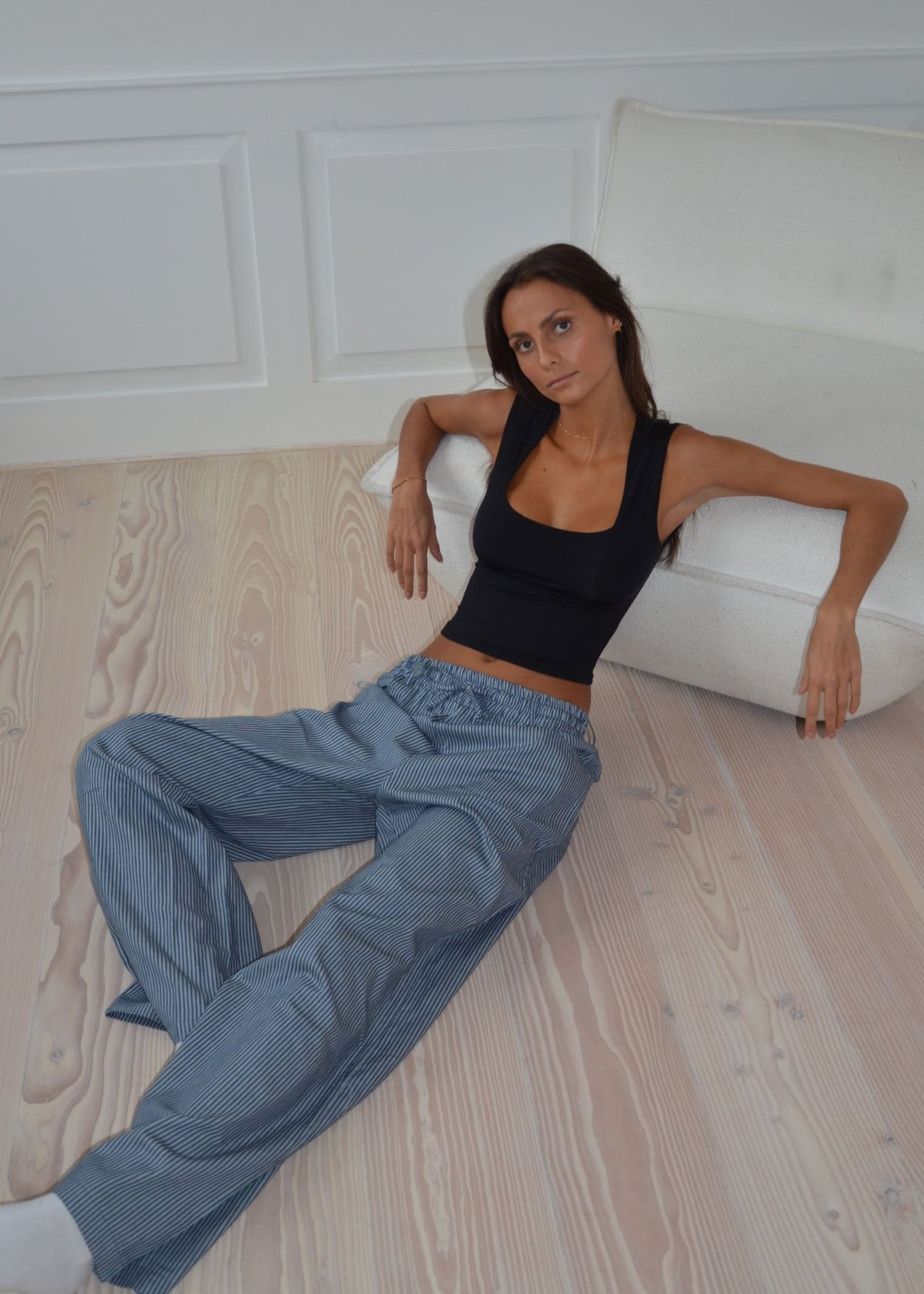 Mira | Canottiere Donna Elegante con Spalline Larghe, Nero 1