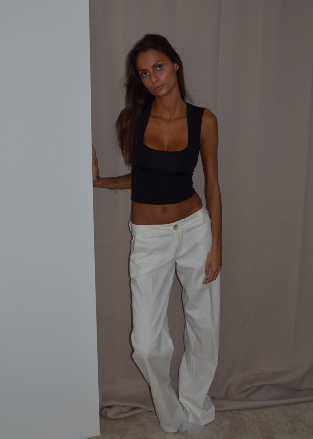 Mira | Canottiere Donna Elegante con Spalline Larghe, Nero 5