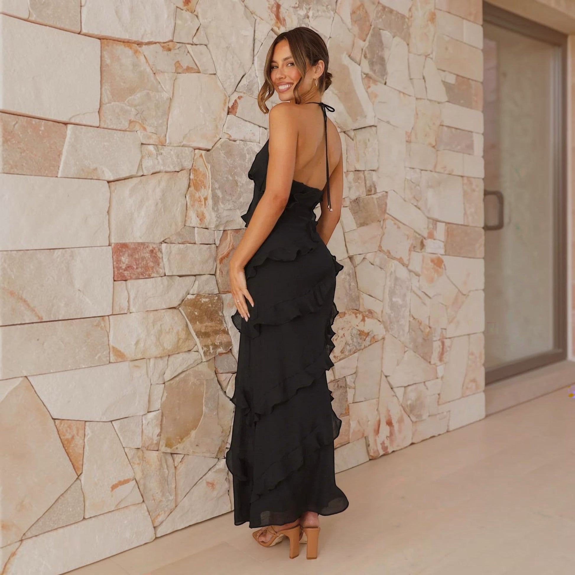 Mirella | Abito Maxi con Volant da Donna per Cerimonia Elegante 2