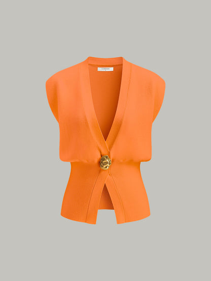 Mistral Gilet | Maglione Scollo a V con Dettagli Abbottonati 15