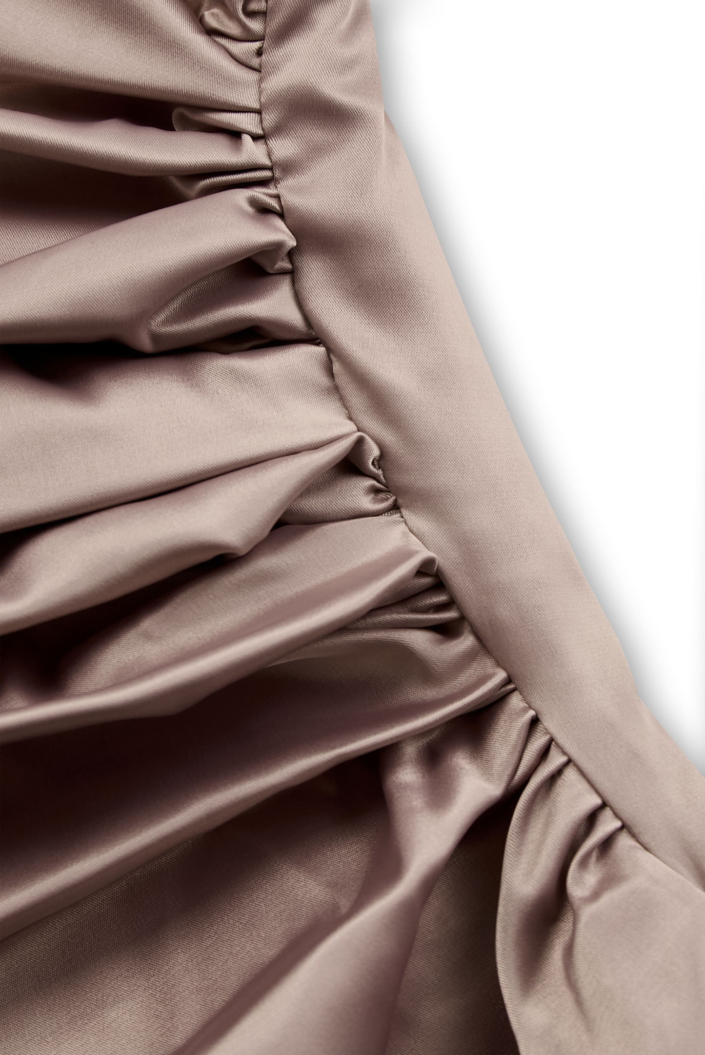 Mooyius | Abito Monospalla in Raso Champagne per Cerimonia Donna 3