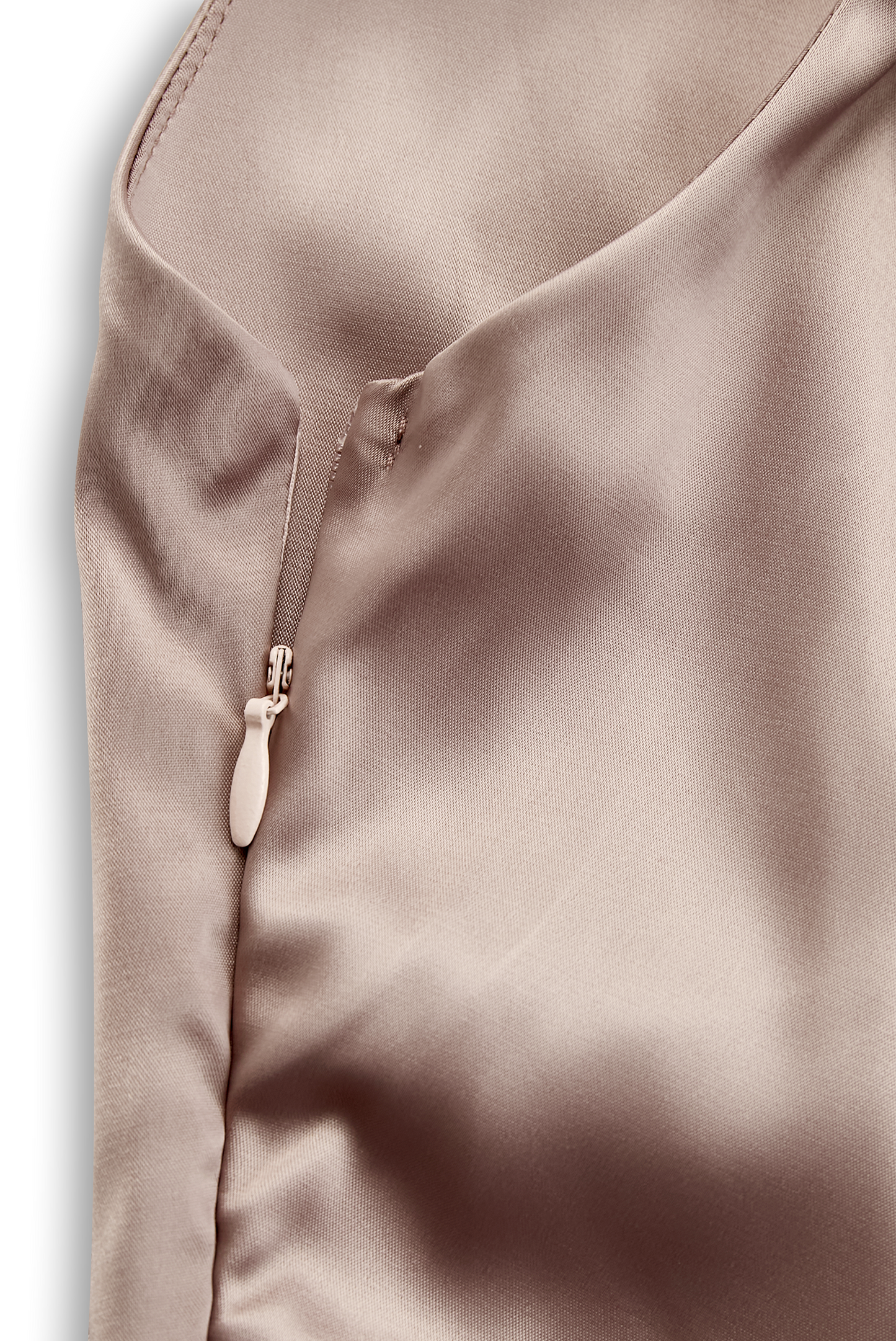 Mooyius | Abito Monospalla in Raso Champagne per Cerimonia Donna 4