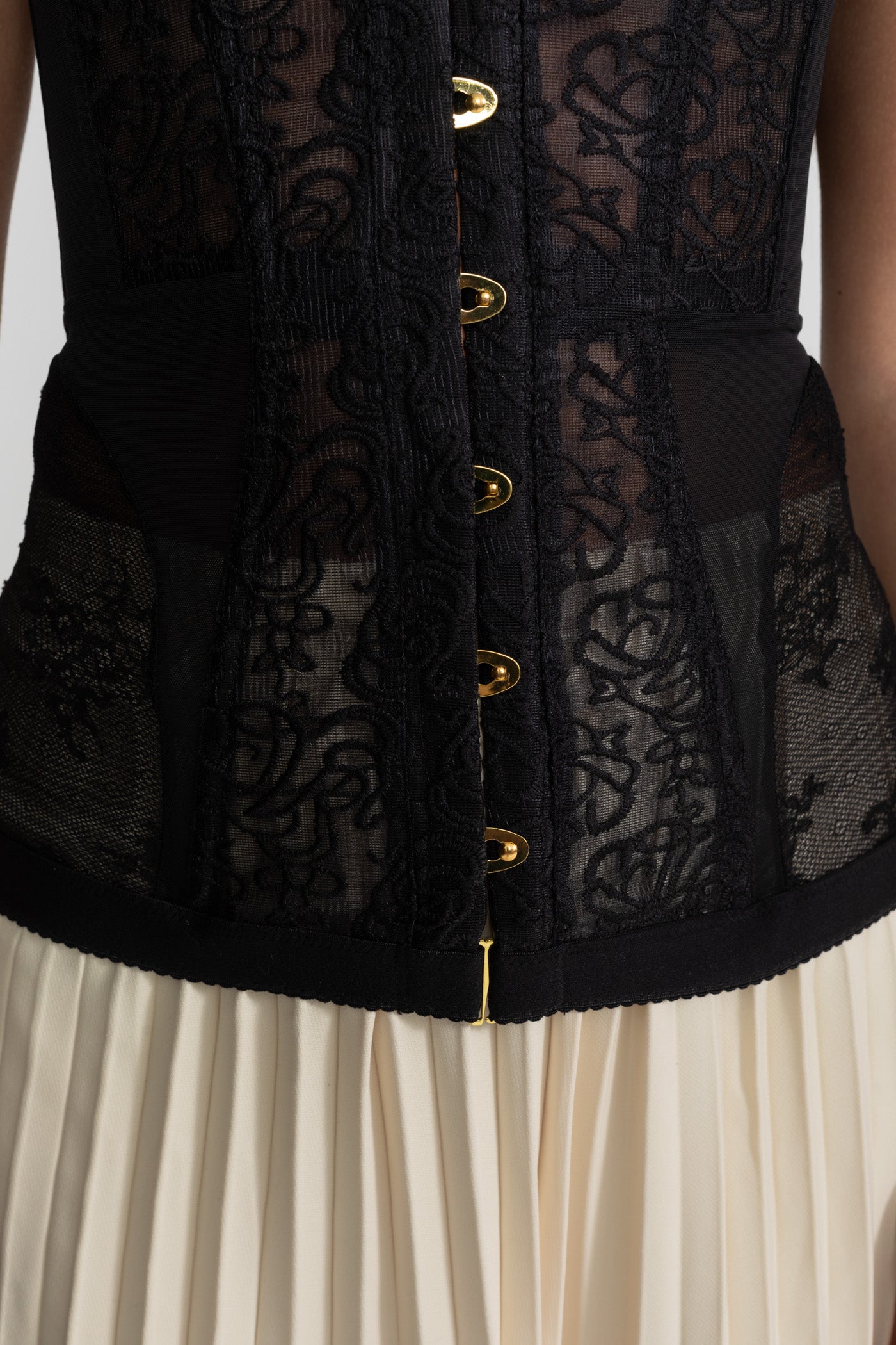Nerina Corsetto Elegante Nero | Corsetto Donna in Pizzo Senza Spalline 6