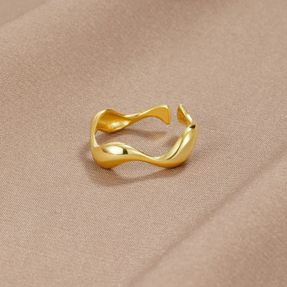 Oceano | Anello Minimalista Placcato Oro 18 Carati per Donna 0