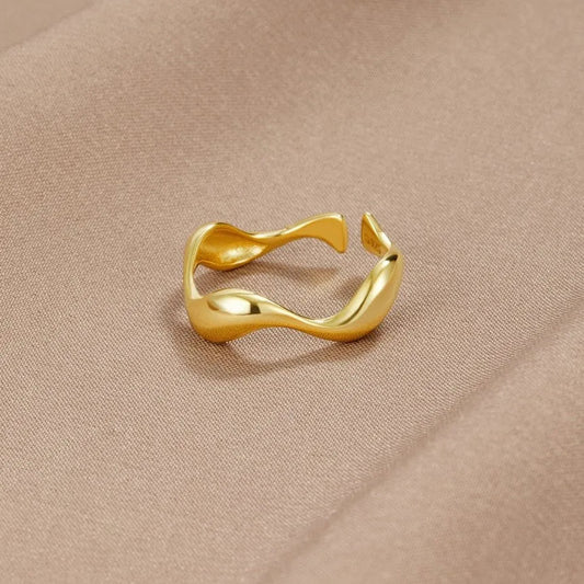 Oceano | Anello Minimalista Placcato Oro 18 Carati per Donna 0