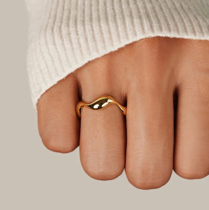 Oceano | Anello Minimalista Placcato Oro 18 Carati per Donna 1