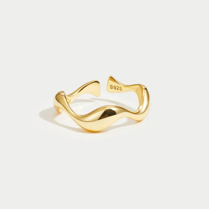 Oceano | Anello Minimalista Placcato Oro 18 Carati per Donna 2