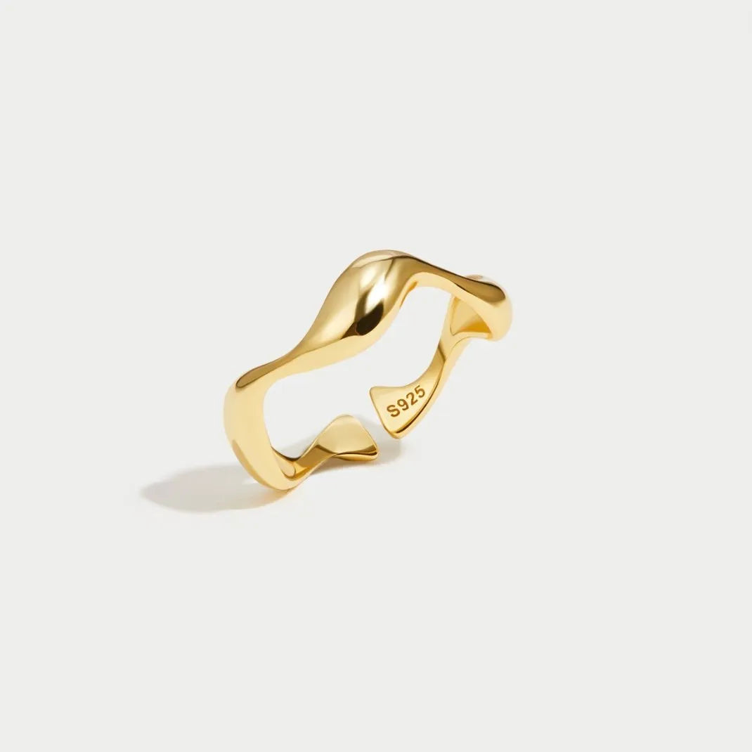 Oceano | Anello Minimalista Placcato Oro 18 Carati per Donna 3