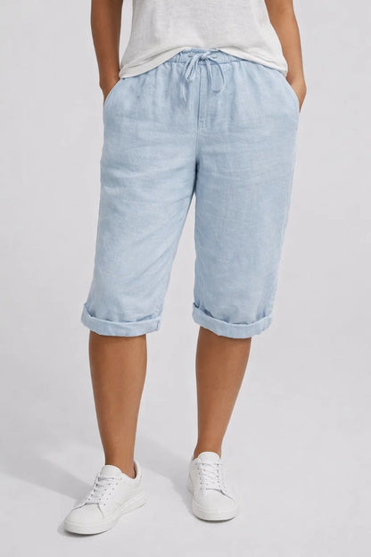Pantaloncini da donna - Vita elasticizzata con coulisse, gamba larga | Estate 2